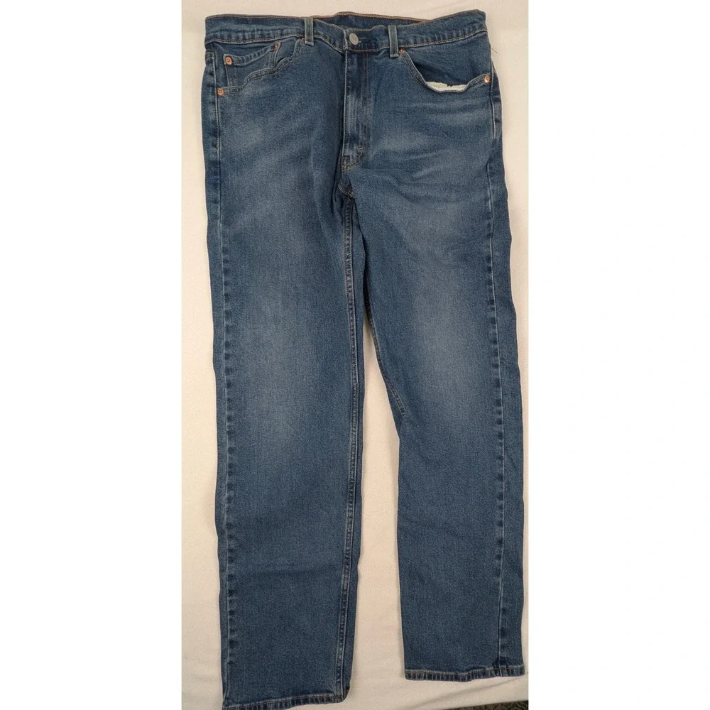 Levis 505 Regular Fit Straight Leg Jeans Mens 36x34 Medium Wash Blue 00505-1824